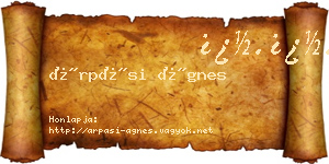 Árpási Ágnes névjegykártya