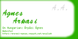 agnes arpasi business card